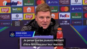 Eddie Howe (Newcastle United) : « Les joueurs méritent d'être félicités pour leur réaction » – L'Équipe