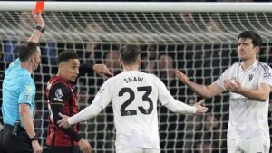 Man Utd freiné à Bournemouth après le carton rouge de Maguire